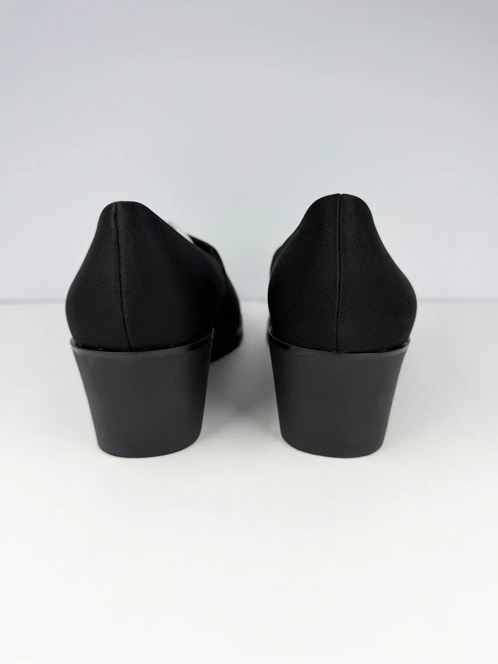 LifeStride Women's Ziva Round Toe Wedge Shoes Black Knit Fabric Size 8W